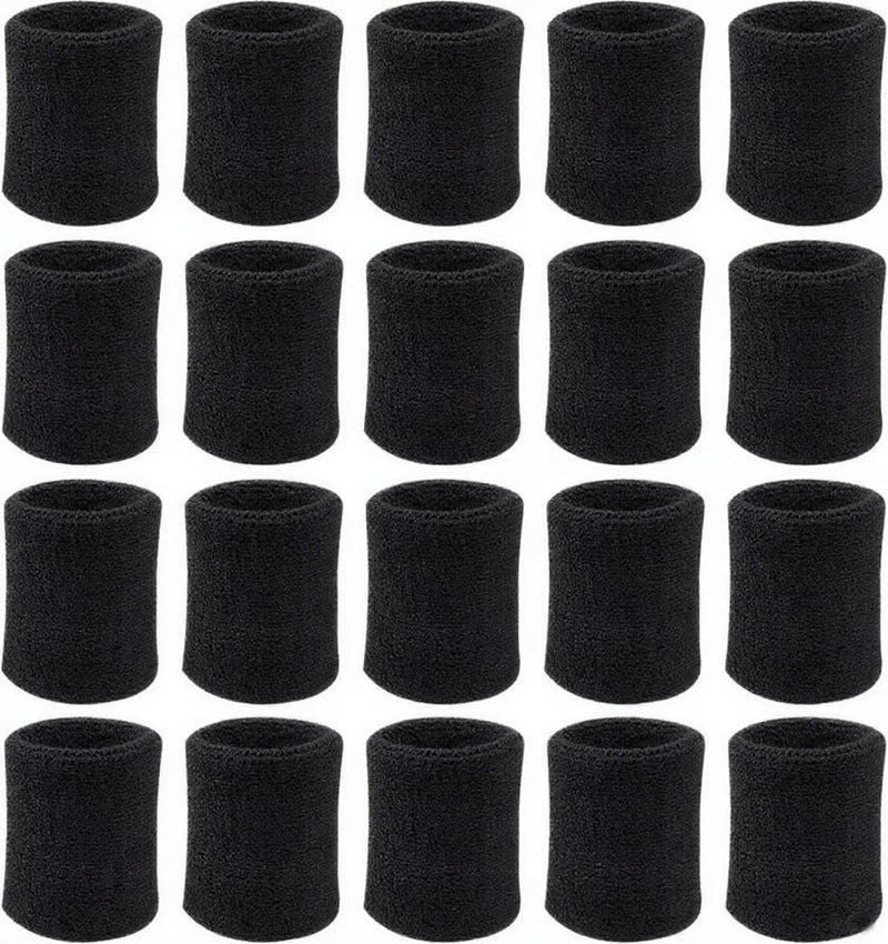 SOCOBIC Wrist Bands for Sweat 10 Pairs Wrist Sweatbands Sweat Absorbing Cotton Terry for Men & Women, Tennis Wristbands Wrist Sweat Bands Perfect for Tennis,Sport, Basketball,Gym,Running - Image 1